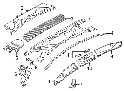 2015 BMW X1 Blower Motor & Fan Dome Strut Grommet, Right Diagram for 64316964416