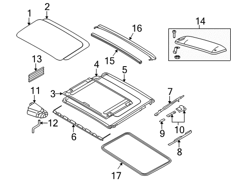 2010 BMW M3 Sunroof Gate Pair Diagram for 54137145884