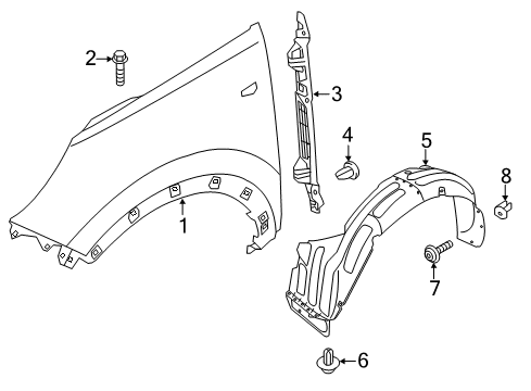 2011 Kia Sportage Fender & Components Guard Assembly-Front Wheel Diagram for 868113W000