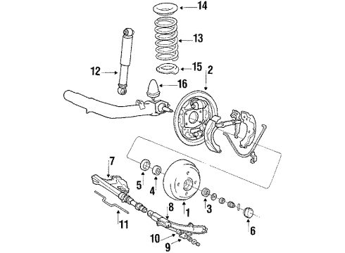 1988 Hyundai Excel Rear Brakes Rear Wheel Hub Diagram for 52711-21300