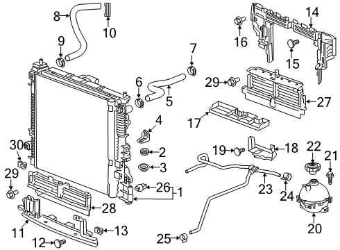 2020 GMC Acadia Radiator & Components Reservoir Diagram for 23386455