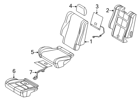 2016 Dodge Durango Rear Seat Components Seat Cushion Foam Diagram for 68163750AA