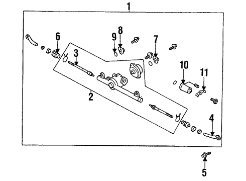 1996 Nissan 300ZX P/S Pump & Hoses, Steering Gear & Linkage Socket Assembly Diagram for 48521-79T00