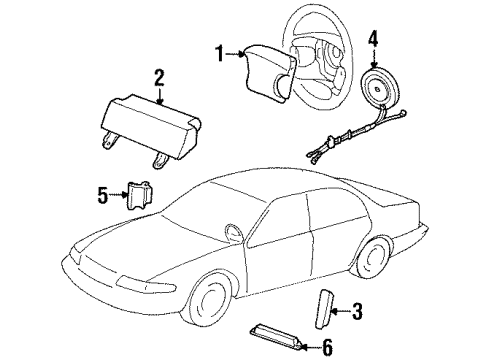 1999 Mercury Cougar Air Bag Components Clock Spring Diagram for F8RZ-14A664-AA