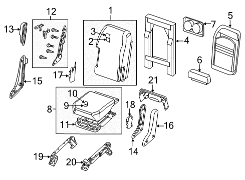 2015 Nissan Titan Front Seat Components Cover-Reclining Device, LH Diagram for 87456-ZR00A