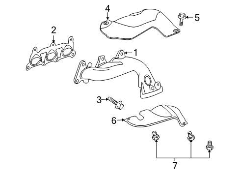 2008 Pontiac G8 Exhaust Manifold Exhaust Manifold Diagram for 92068490