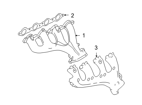 2006 Chevrolet Corvette Exhaust Manifold Exhaust Manifold Diagram for 12603758