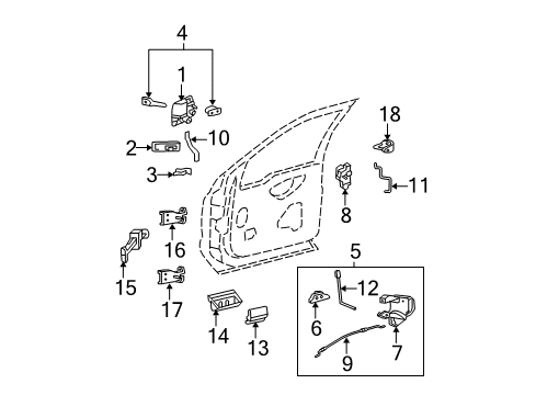 2008 Ford F-250 Super Duty Keyless Entry Components Latch Diagram for 8L3Z-1521812-C