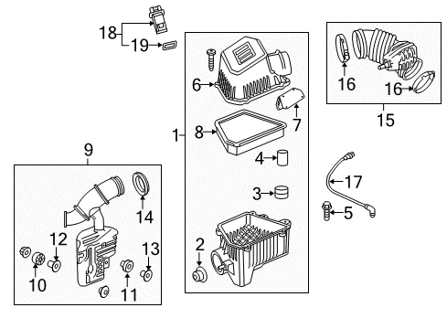 2017 Chevrolet Equinox Air Intake PCV Hose Diagram for 12649214