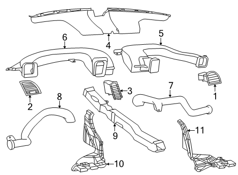 2018 Chrysler 300 Ducts Duct-Floor Console Diagram for 68244776AA