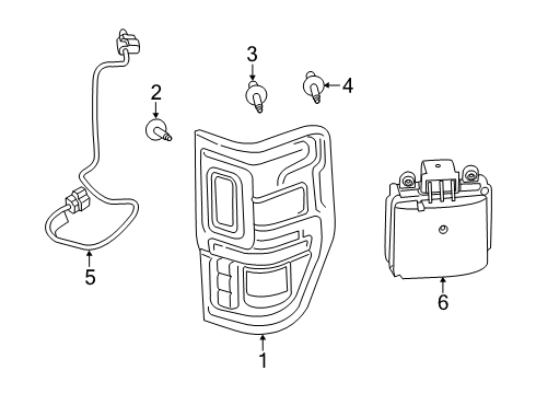 2021 Ford Ranger Tail Lamps Tail Lamp Assembly Diagram for KB3Z-13405-G