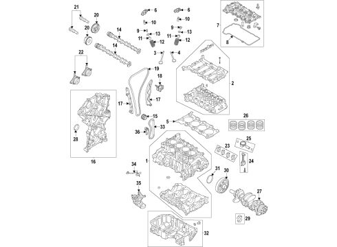 2021 Hyundai Elantra Engine Parts, Mounts, Cylinder Head & Valves, Camshaft & Timing, Variable Valve Timing, Oil Cooler, Oil Pan, Oil Pump, Crankshaft & Bearings, Pistons, Rings & Bearings Camshaft Assembly-Exhaust Diagram for 24200-2J180