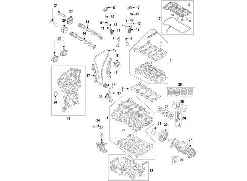 2021 Hyundai Elantra Engine Parts, Mounts, Cylinder Head & Valves, Camshaft & Timing, Variable Valve Timing, Oil Cooler, Oil Pan, Oil Pump, Crankshaft & Bearings, Pistons, Rings & Bearings Cover Assembly-Rocker, RH Diagram for 244202J000