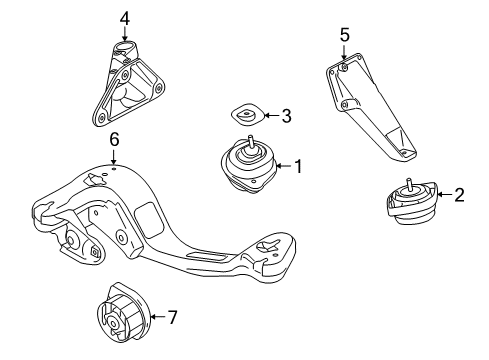 2008 BMW X3 Engine & Trans Mounting Engine Mount Bracket Left Diagram for 22113415179