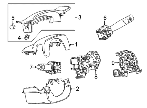 2020 Cadillac CT5 Shroud, Switches & Levers Switch Housing Diagram for 84294888