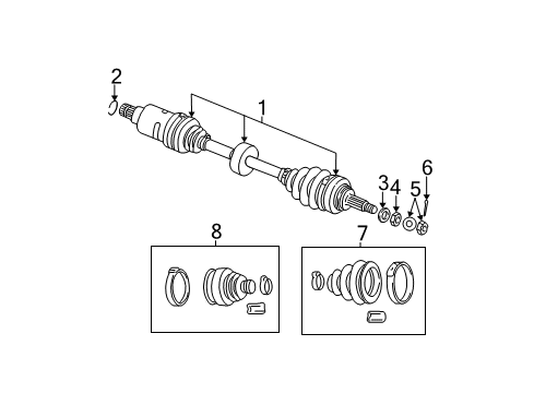 2005 Dodge Neon Drive Axles - Front Axle Half Shaft Right Diagram for 4668936AC