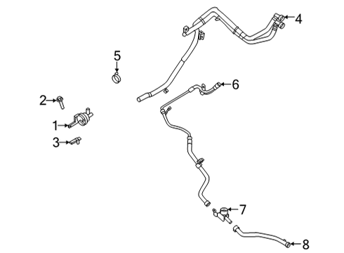 2021 Ford F-150 Heater Core & Control Valve Outlet Hose Diagram for JL3Z-8B081-DA