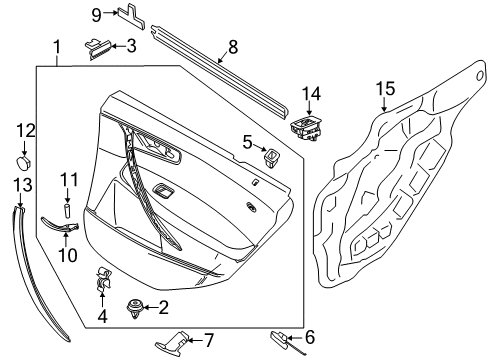 2008 BMW X3 Rear Door Seal, Side Window, Rear Diagram for 51223400862