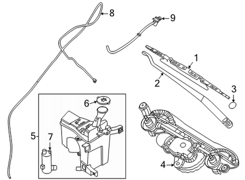 2021 Nissan Versa Wiper & Washer Components Cap-Windshield Washer Tank Diagram for 28913-3RA1A