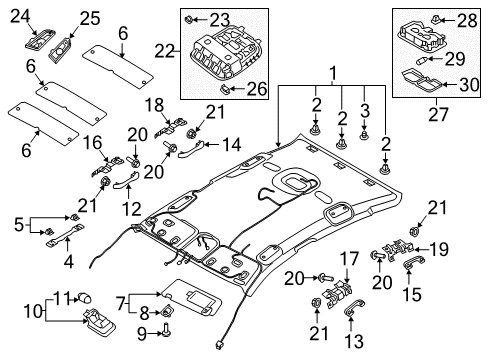 2018 Kia Optima Interior Trim - Roof Sunvisor Assembly Left Diagram for 85201D5000BGA