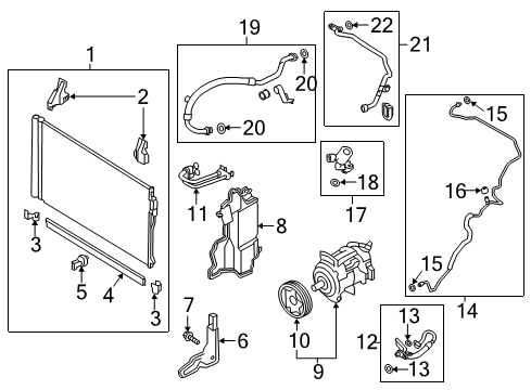 2018 Infiniti Q60 Air Conditioner Bracket-Condenser Diagram for 92115-5CF0A