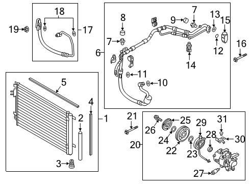 2022 Hyundai Accent Air Conditioner Bolt Diagram for 97647F6000