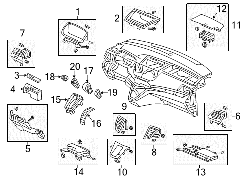 2013 Honda CR-V Cluster & Switches, Instrument Panel Cover, Sel*NH831L* Diagram for 54723-T0A-A91ZA