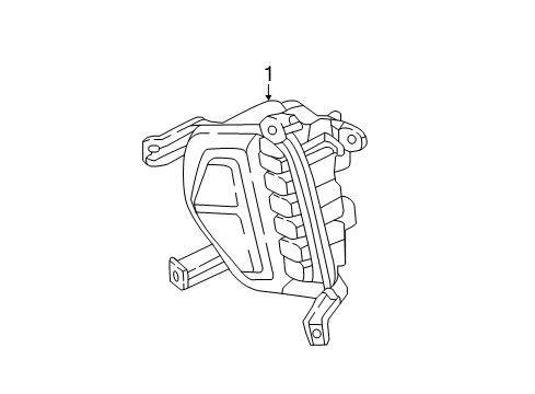 2017 Hyundai Santa Fe Fog Lamps Front Lamp Right Daytime Running Fog Light Diagram for 92201-B8610