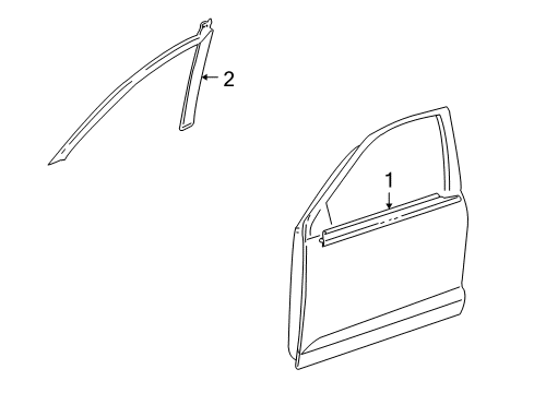 2005 Toyota Matrix Exterior Trim - Front Door Belt Molding Diagram for 75710-01031