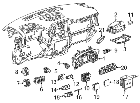 2019 GMC Sierra 1500 Transfer Case Instrument Cluster Diagram for 84655444