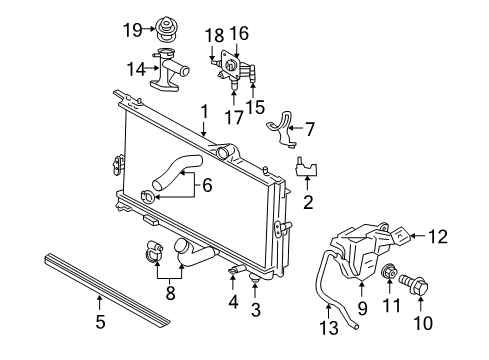 2006 Chrysler PT Cruiser Powertrain Control Hose-Radiator Outlet Diagram for 5278202AE