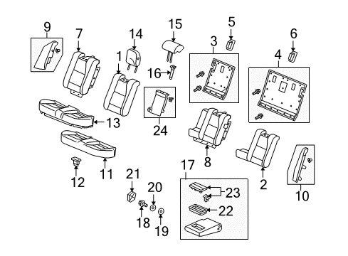 2010 Acura ZDX Rear Seat Cup Hlder, Rear (Premium Black) Diagram for 81983-SZN-A01ZB