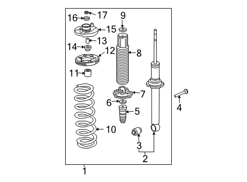 2004 Acura TSX Struts & Components - Rear Bolt, Rear Damper (Lower) (12X84) Diagram for 90182-SEA-E01