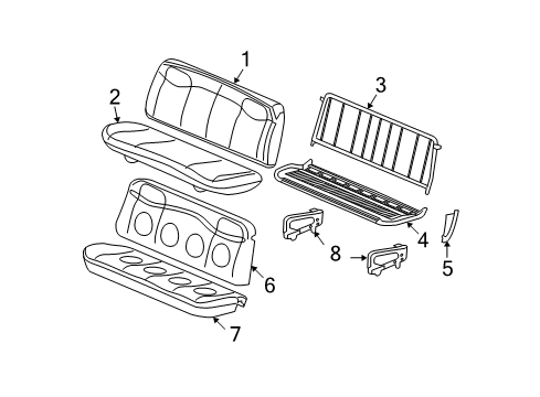 2005 GMC Savana 2500 Rear Seat Components Pad Asm, Rear Seat #3 Cushion Diagram for 88981598