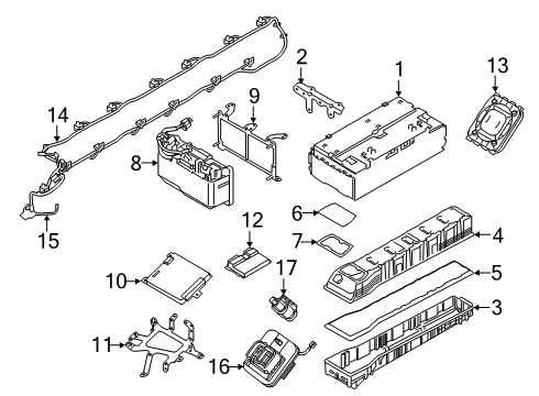 2014 BMW i8 Battery Service Cap, High-Voltage Battery Unit Diagram for 61277640244