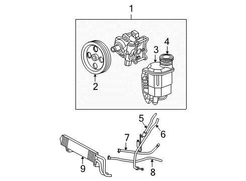 2005 Dodge Ram 2500 P/S Pump & Hoses Line-Power Steering Pressure Diagram for 68164559AA