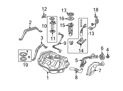 2003 Acura TL Senders Plate, Setting Diagram for 17579-S84-A02