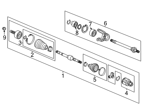 2015 Honda Accord Drive Axles - Front Driveshaft Assembly, Driver Side Diagram for 44306-T2A-A21