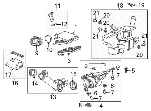 2015 Acura RDX Powertrain Control Tube Assembly, Air In. Diagram for 17250-R8A-A00