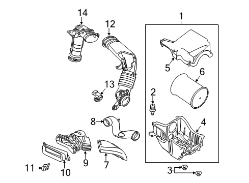 2017 Ford Focus Air Intake Air Cleaner Assembly Diagram for G1FZ-9600-A