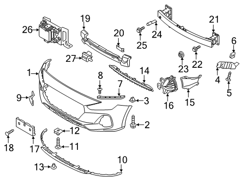 2018 Hyundai Elantra GT Automatic Temperature Controls Cover-Front Bumper Fog Lamp, LH Diagram for 86563-G3020