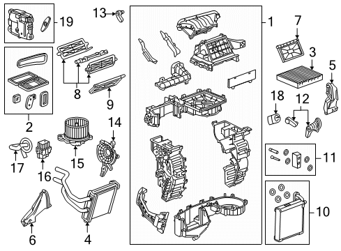 2016 Chevrolet Spark HVAC Case Blower Motor Diagram for 42643910