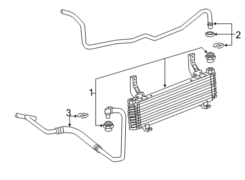 2012 GMC Sierra 2500 HD Trans Oil Cooler Inlet Pipe Diagram for 20987030