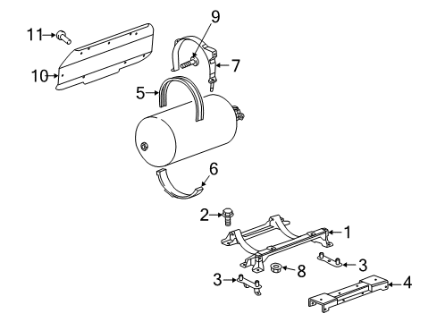 2015 Chevrolet Impala Fuel System Components Top Nut Diagram for 11609281