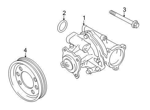 2002 Chevrolet Tracker Cooling System, Radiator, Water Pump, Cooling Fan Seal, Water Pump(O Ring) Diagram for 91174331
