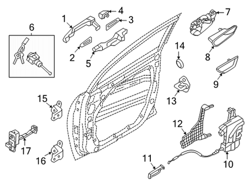 2022 Hyundai Tucson Lock & Hardware HANDLE ASSY-DOOR OUTSIDE, LH Diagram for 82651-N9400