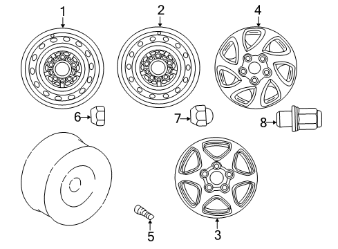 2000 Toyota Camry Wheels Wheel, Disc Diagram for 42611-06140