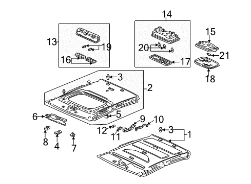 2005 Honda Civic Interior Trim - Roof Holder, Sunvisor *NH220L* (CLEAR GRAY) Diagram for 88217-S04-003ZA