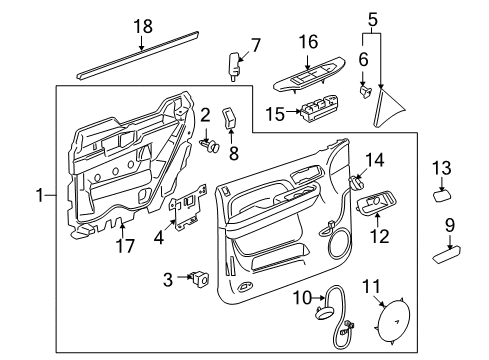 2011 Cadillac Escalade Front Door Lock Assembly Diagram for 22862024