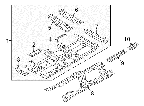 2019 BMW M760i xDrive Floor FLOOR PANEL LEFT Diagram for 41007401641